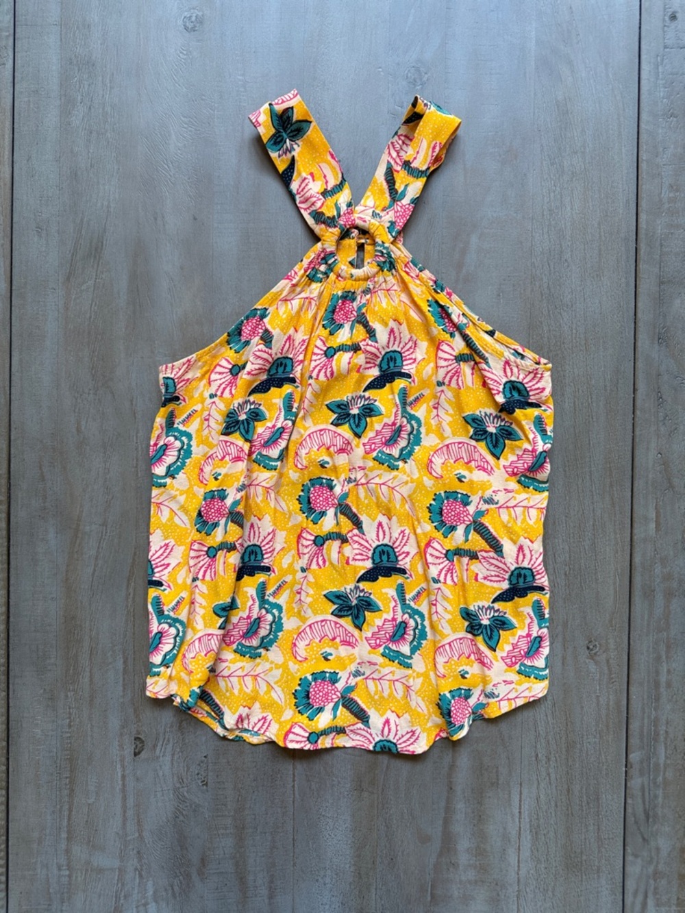 Anthropologie Maeve Yellow Floral Top